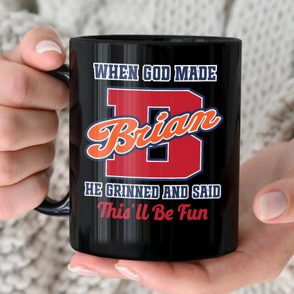 When God Made Your Name Personalized Baseball Mug BRIAN 13K1 MG07