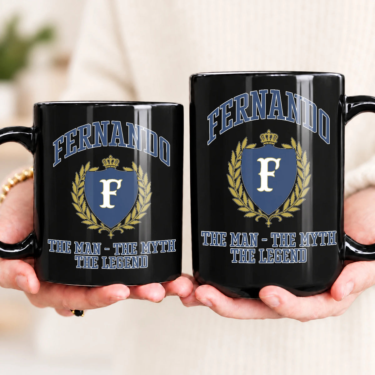 The Man The Myth The Legend Blue And Yellow Logo Mug FERNANDO 13K1 MG24