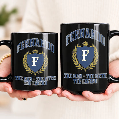 The Man The Myth The Legend Blue And Yellow Logo Mug FERNANDO 13K1 MG24