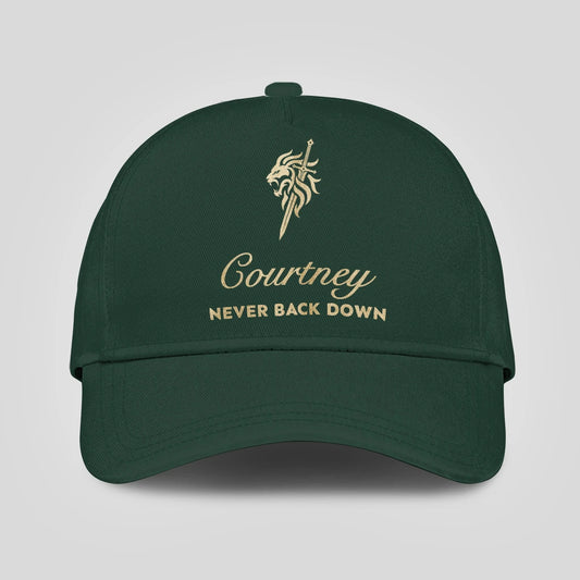 Never Back Down Lion And Sword Sage Green Cap COURTNEY 13K1 C178PF