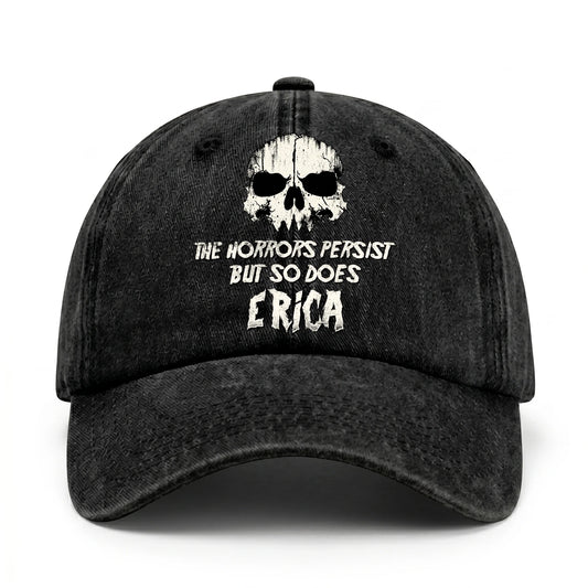 The Horrors Persist But So Does Your Name Cool Skull Washed Cap ERICA 13K1 C134PF