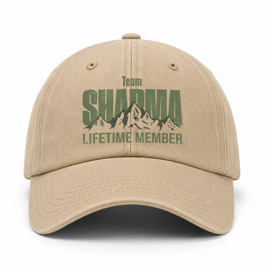 Team Your Name Lifetime Member Mountain Cap SHARMA 13K1 C58PF