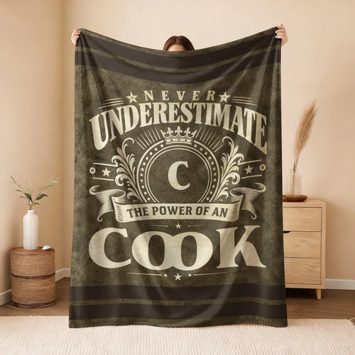 Never Underestimate The Power Of A Name Olive Green Army Fleece Blanket COOK 13K1 BK46