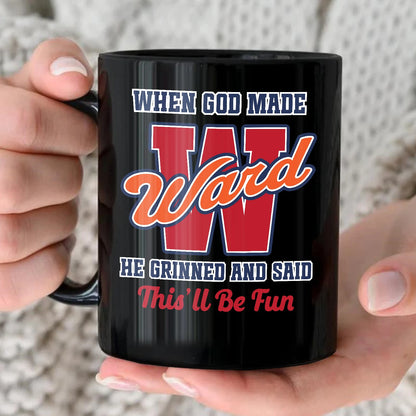 When God Made Your Name Personalized Baseball Mug WARD 13K1 MG07