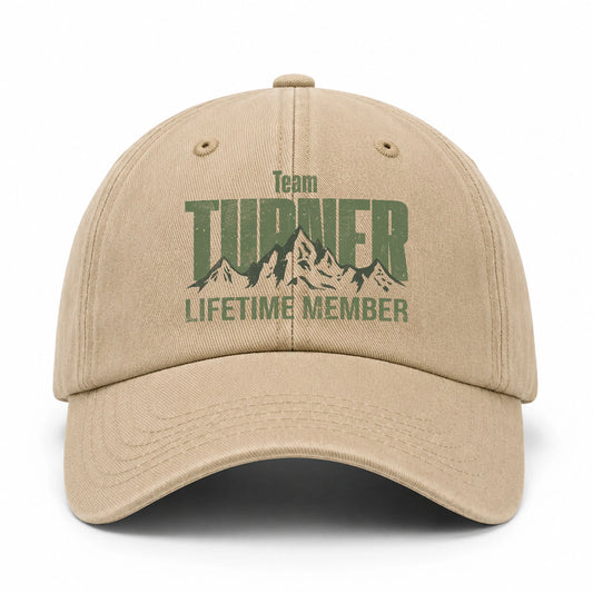 Team Your Name Lifetime Member Mountain Cap TURNER 13K1 C58PF