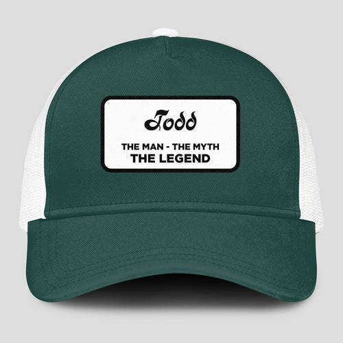 The Man The Myth The Legend Green And White Mesh Cap TODD 13K1 C198PF