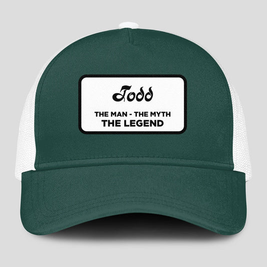 The Man The Myth The Legend Green And White Mesh Cap TODD 13K1 C198PF
