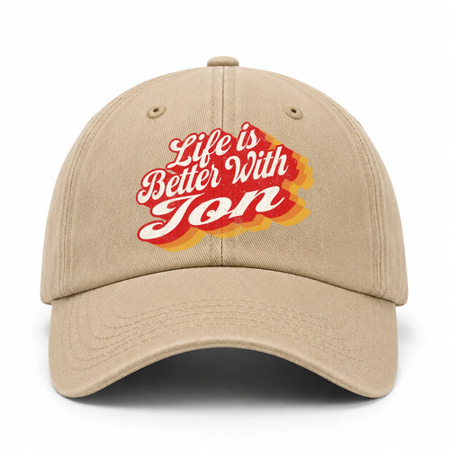 Life Is Better With Your Name Vintage Washed Cap JON 13K1 C67PF