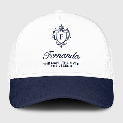 The Man The Myth The Legend Blue And White Baseball Mesh Cap FERNANDA 13K1 C186PF