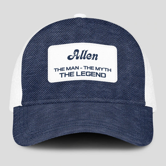 The Man The Myth The Legend Blue Denim Mesh Cap ALLEN 13K1 C194PF
