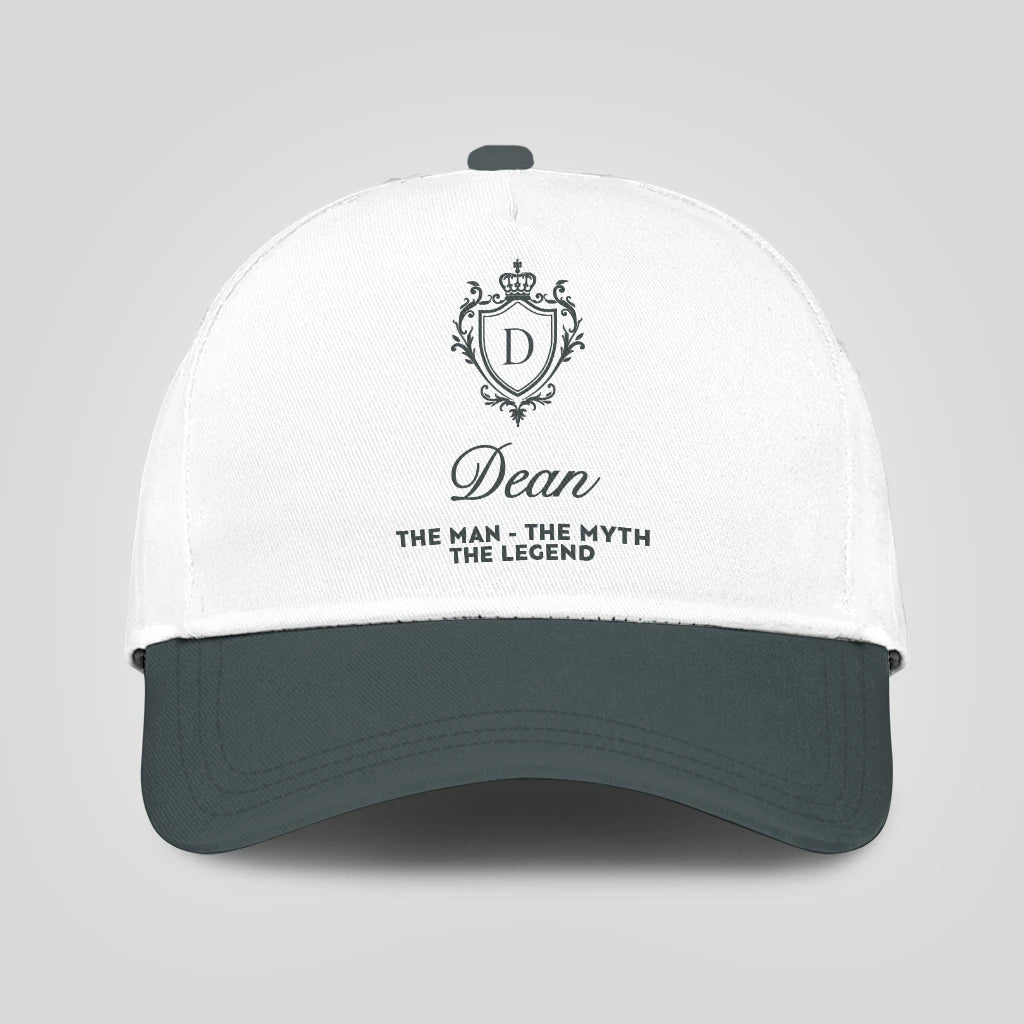 The Man The Myth The Legend Elegant Gray And White Cap DEAN 13K1 C170PF