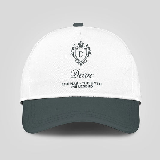 The Man The Myth The Legend Elegant Gray And White Cap DEAN 13K1 C170PF