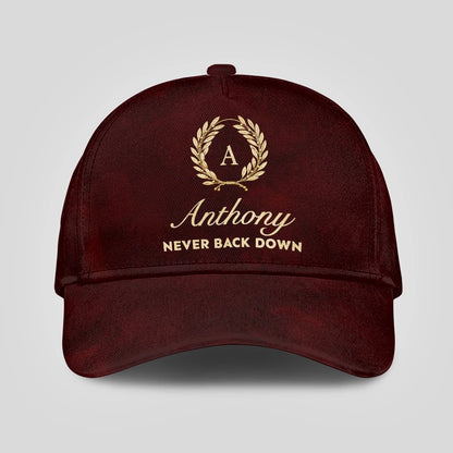 Never Back Down Golden Olive Burgundy Cap ANTHONY 13K1 C177PF