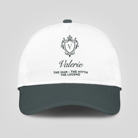 The Man The Myth The Legend Elegant Gray And White Cap VALERIE 13K1 C170PF