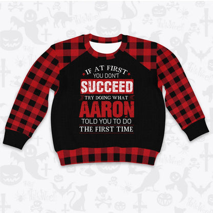 AARON Buffalo Plaid Pajamas Set Sweater & Pants 13K1-EV2
