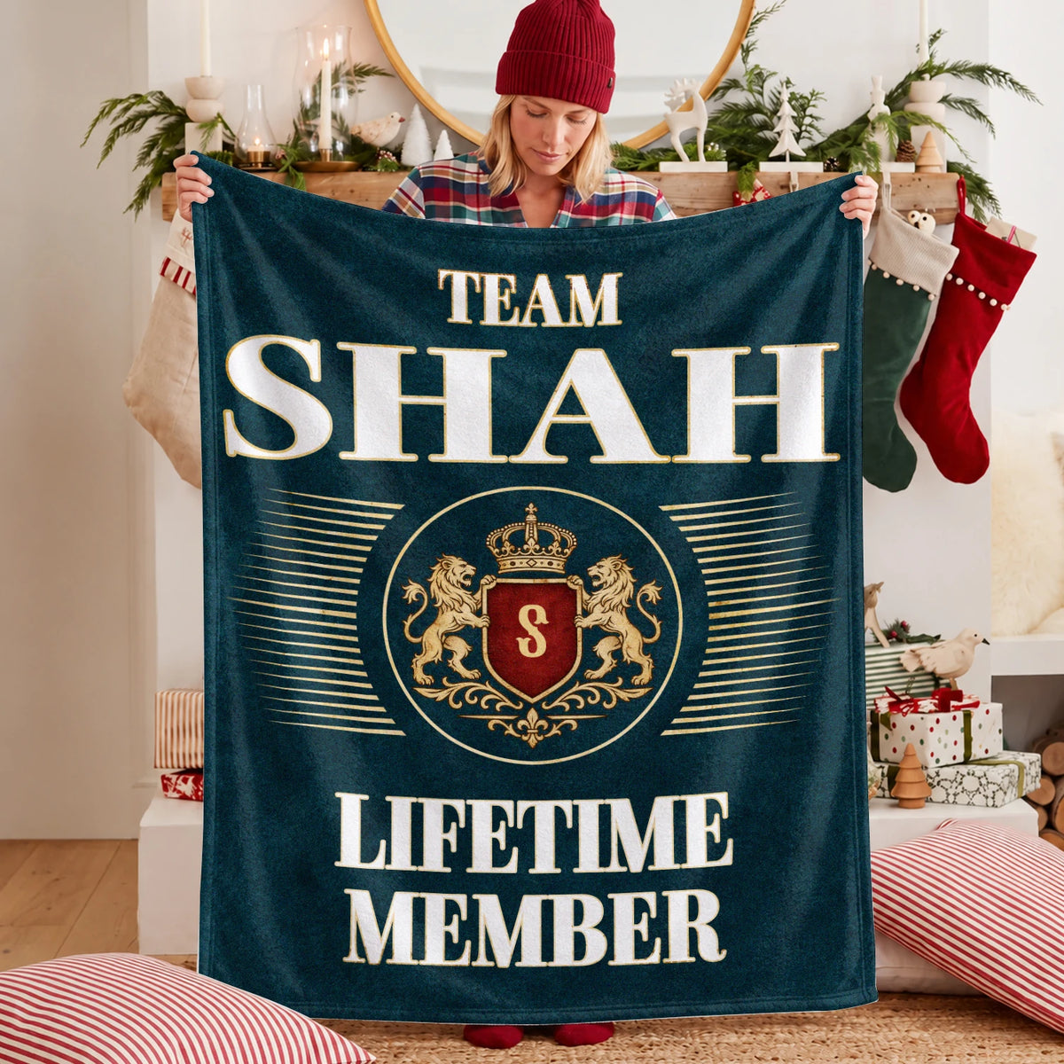 Team Your Name Lifetime Member Sage Green Fleece Blanket SHAH 13K1 BK42