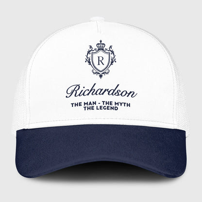 The Man The Myth The Legend Blue And White Baseball Mesh Cap RICHARDSON 13K1 C186PF