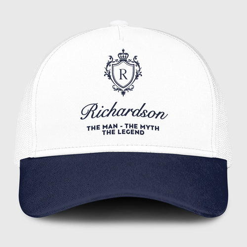 The Man The Myth The Legend Blue And White Baseball Mesh Cap RICHARDSON 13K1 C186PF