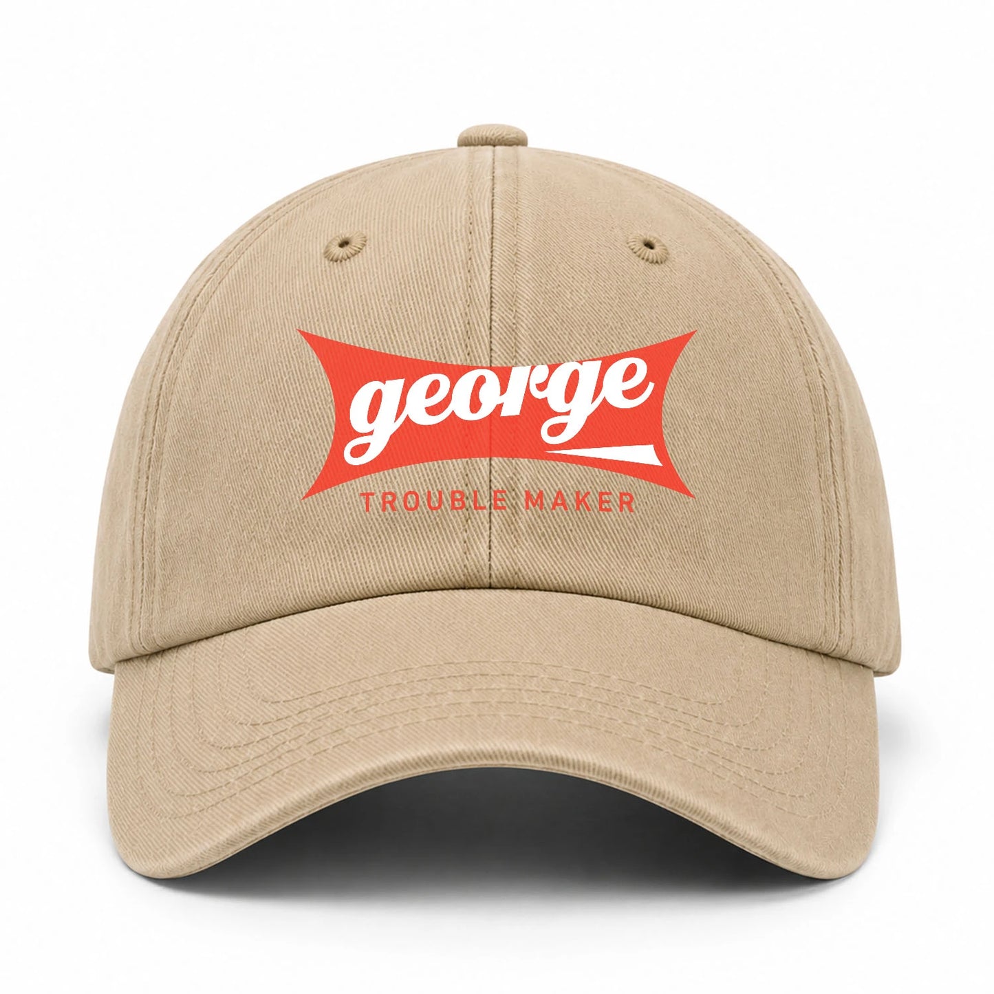Trouble Maker Red Logo Washed Cap GEORGE 13K1 C78PF