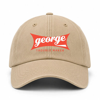 Trouble Maker Red Logo Washed Cap GEORGE 13K1 C78PF