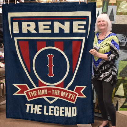 The Man The Myth The Legend Blue Burgundy Baseball Blanket IRENE 13K1 BK18