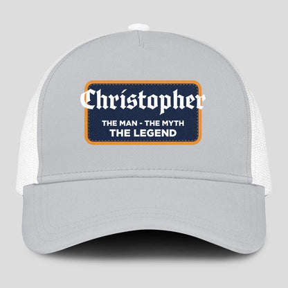 The Man The Myth The Legend Gray Mesh Cap CHRISTOPHER 13K1 C204PF