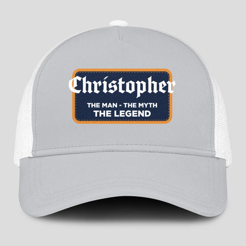 The Man The Myth The Legend Gray Mesh Cap CHRISTOPHER 13K1 C204PF