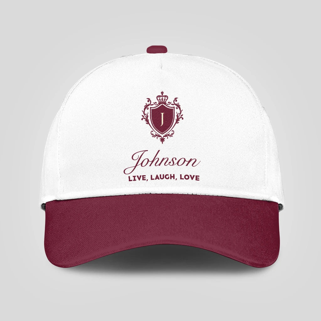 Live Laugh Love Elegant Burgundy And White Cap JOHNSON 13K1 C88PF