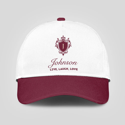Live Laugh Love Elegant Burgundy And White Cap JOHNSON 13K1 C88PF