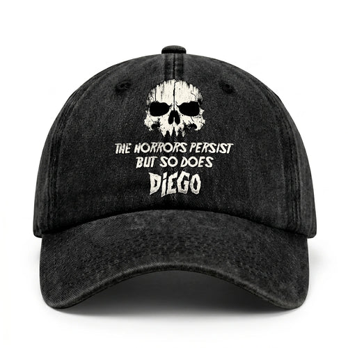 The Horrors Persist But So Does Your Name Cool Skull Washed Cap DIEGO 13K1 C134PF