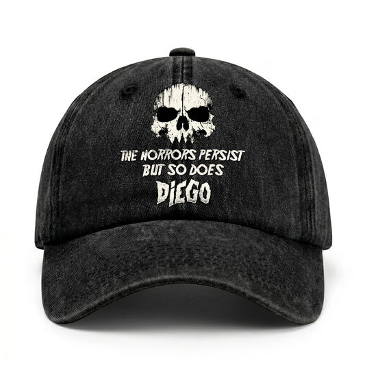 The Horrors Persist But So Does Your Name Cool Skull Washed Cap DIEGO 13K1 C134PF
