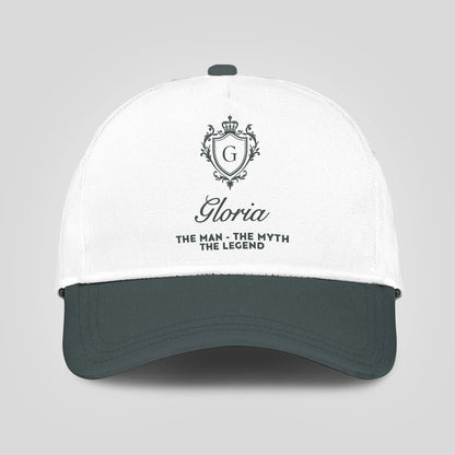 The Man The Myth The Legend Elegant Gray And White Cap GLORIA 13K1 C170PF