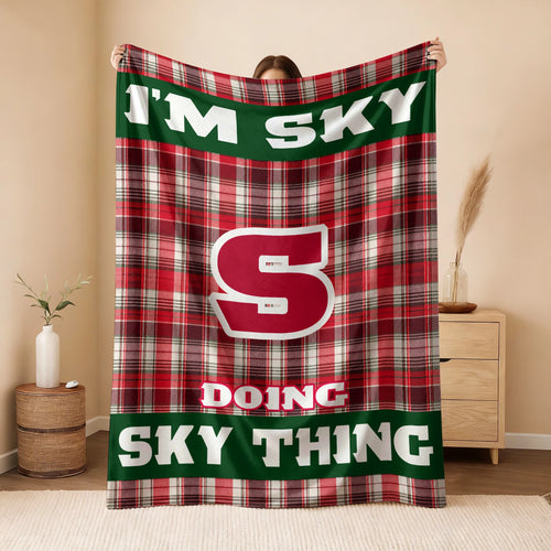 I'm Name Doing Name Things Red Plaid Fleece Blanket SKY 13K1 BK49