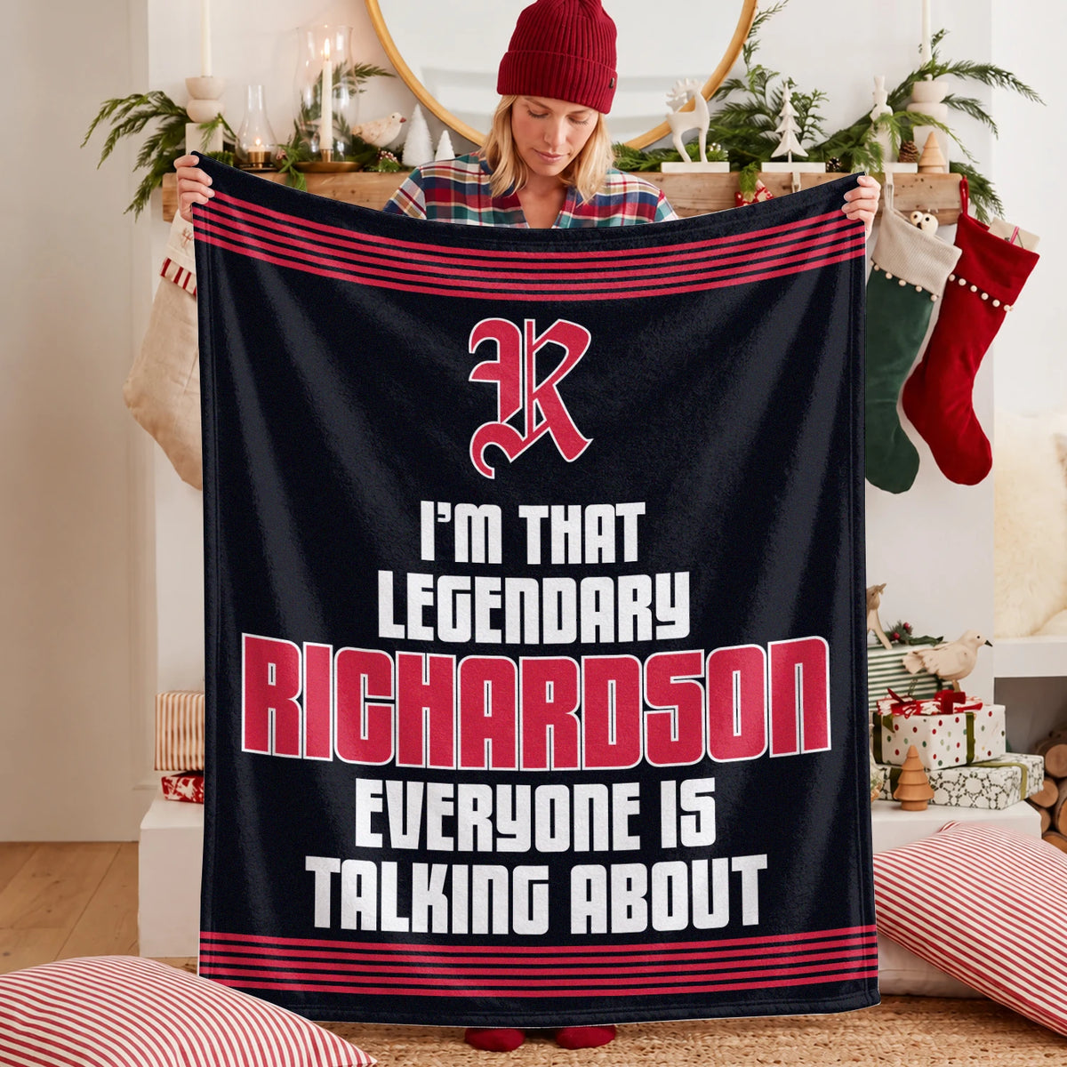 I'm That Legendary Name Dark Red Fleece Blanket RICHARDSON 13K1 BK48