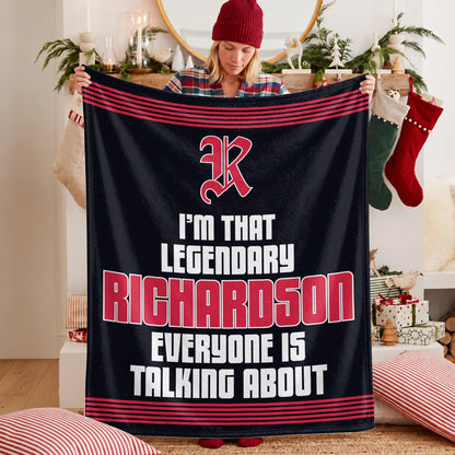 I'm That Legendary Name Dark Red Fleece Blanket RICHARDSON 13K1 BK48