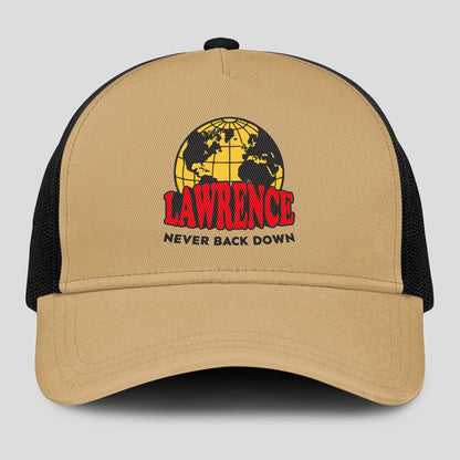 Never Back Down World Logo Khaki Mesh Cap LAWRENCE 13K1 C212PF