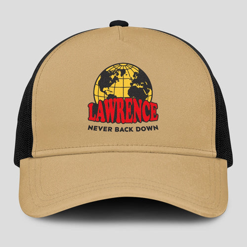 Never Back Down World Logo Khaki Mesh Cap LAWRENCE 13K1 C212PF