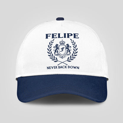 Never Back Down Blue And White Cap FELIPE 13K1 C59PF