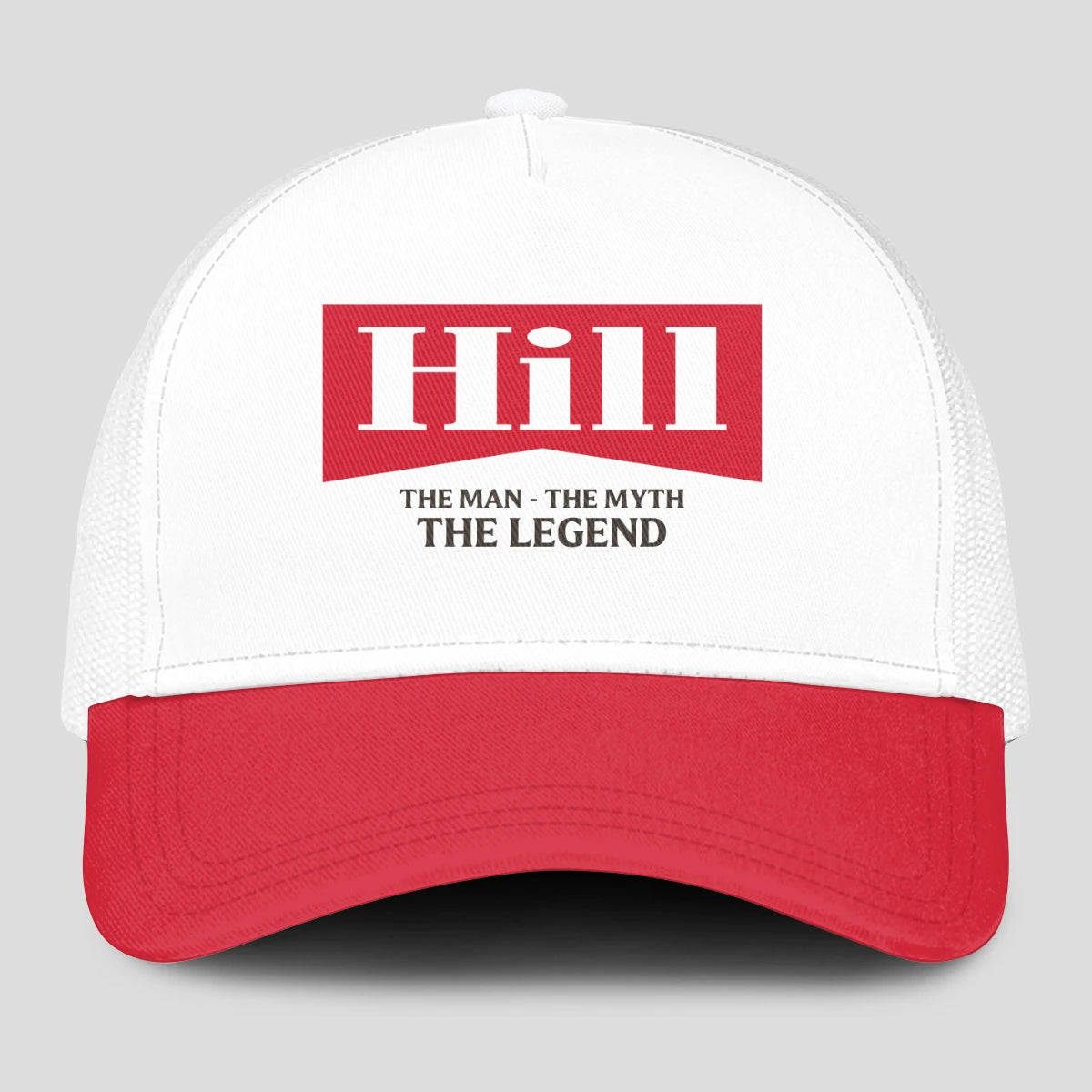 The Man The Myth The Legend Red And White Mesh Cap HILL 13K1 C197PF