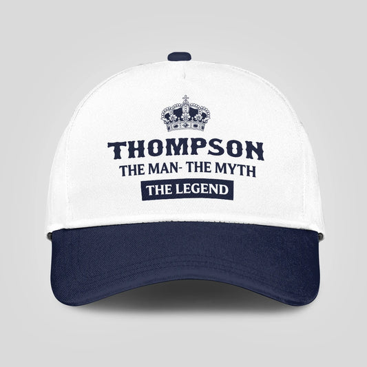 The Man The Myth The Legend King Crown Blue And White Cap THOMPSON 13K1 C147PF