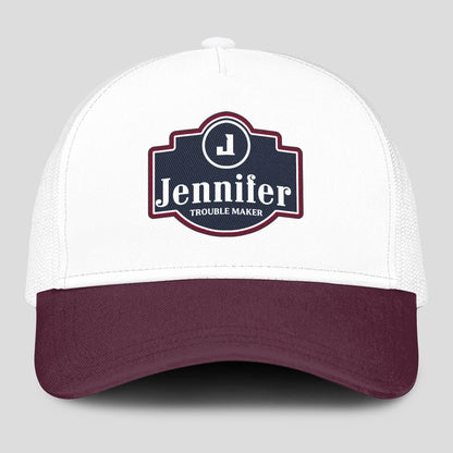 Trouble Maker Burgundy And White Funny Mesh Cap JENNIFER 13K1 C201PF