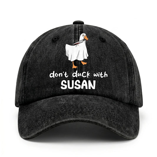 Don't Duck With Your Name Funny Washed Cap SUSAN 13K1 C129PF