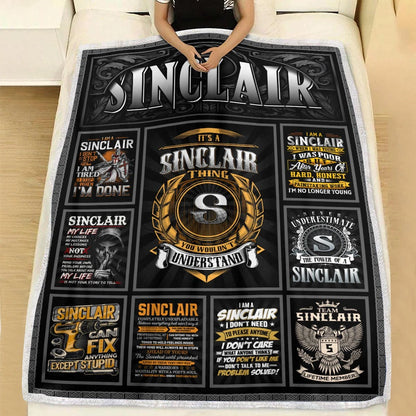 SINCLAIR Personalized Blanket | Custom Name Cozy Throw Gift 13K5-BK2