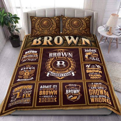BROWN Limited Edition Personalized Bedding Set 13K1-BS3