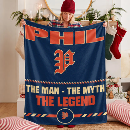The Man The Myth The Legend Retro Fleece Blanket PHIL 13K1 BK53