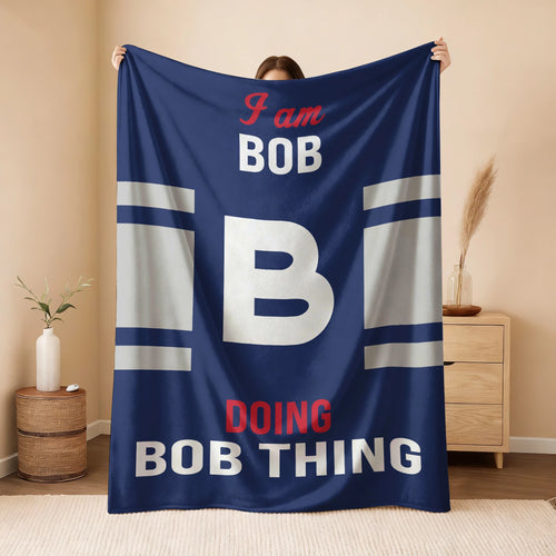 I'm Name Doing Name Things Navy Fleece Blanket BOB 13K1 BK51