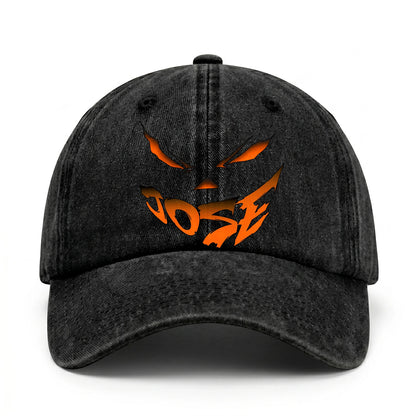 Your Name Jack O' Lantern Halloween Washed Cap JOSE 13K1 C100PF