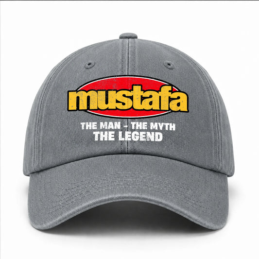 The Man The Myth The Legend Vintage Logo Washed Cap MUSTAFA 13K1 C162PF