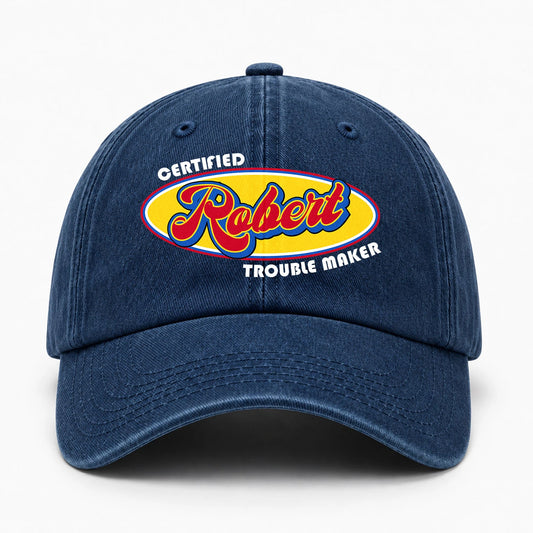 Certified Your Name Trouble Maker Washed Cap ROBERT 13K1 C73PF