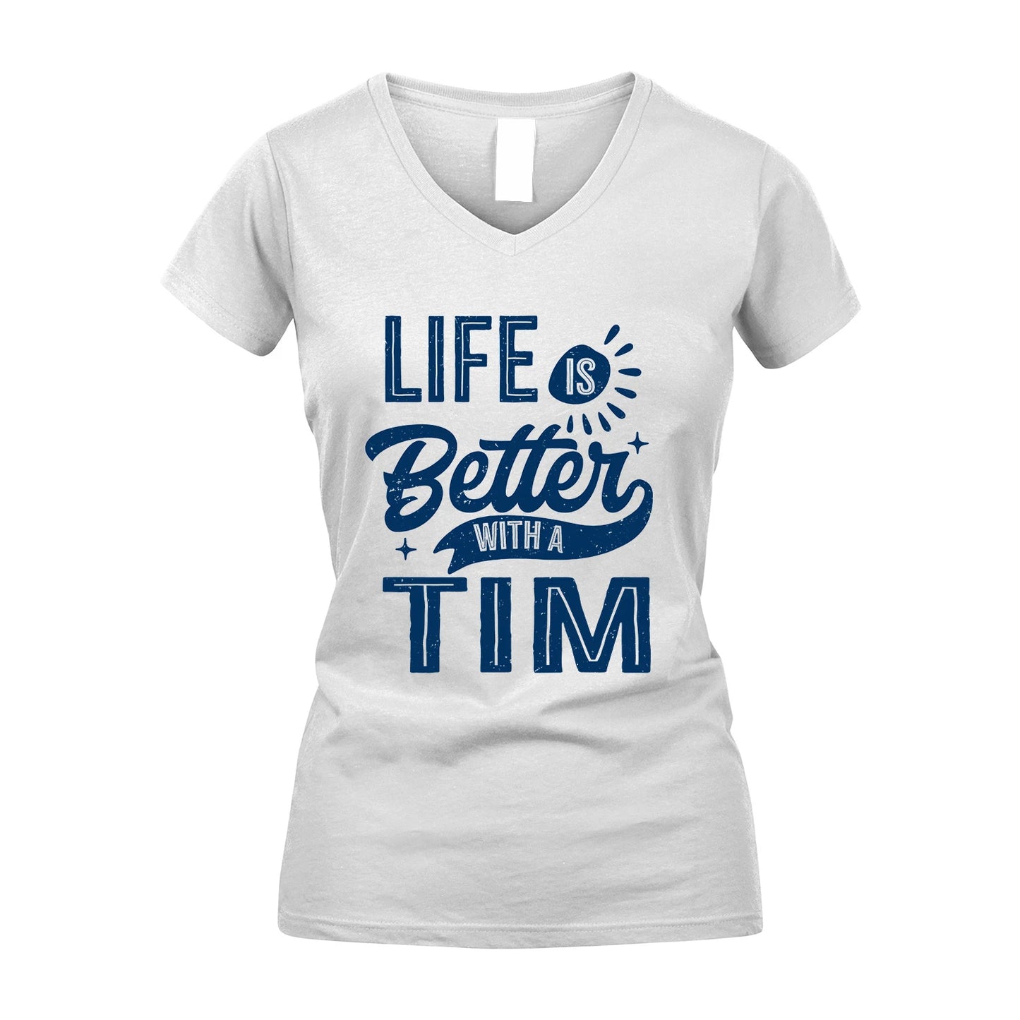 TIM 13K1-116 Personalized Name Quote T-Shirt Life Is Better With Unisex Gift